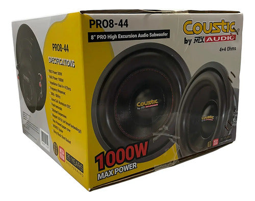 Subwoofer 8 Pulgadas Coustic Pro8-44 1000w Max Color Negro