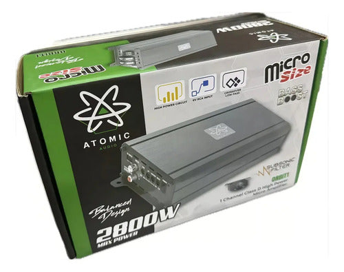 Amplificador Clase D Mini Atomic Orbit1 2800w 1ch Control Color Negro