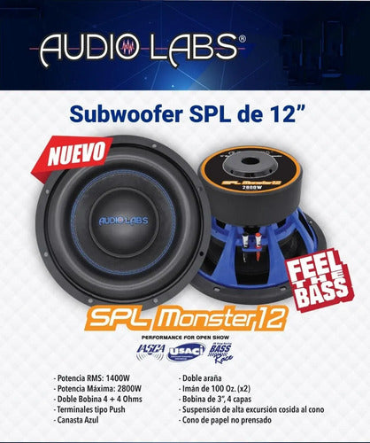 Subwoofer De 12'' Spl Open Show 2800w Audiolabs Splmonster12