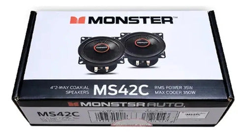 Bocinas Coaxiales De 4 Pulgadas Monster Ms42c 35 W Rms Negro