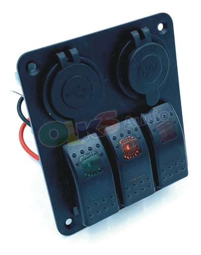 Panel 3 Switch Botonera Usb Cargador Rockseries Rks-sw3usb