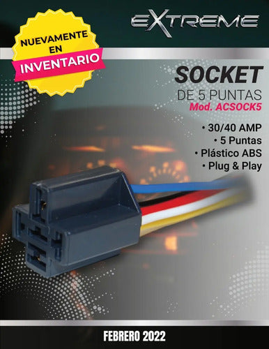 20 Arnes O Socket Para Relay De 5 Patas Extreme Acsock5