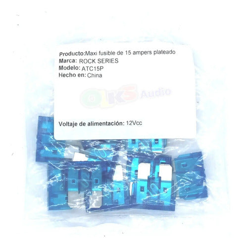 Paquete 10 Fusibles De 18x18x6mm 15a Verde Rockseries Atc15p