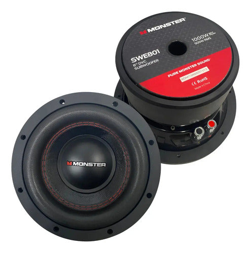 Par Subwoofer 8 PLG Dvc 1000w/500rms 4 Ohms Monster Swe801