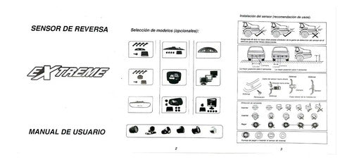 Kit De 4 Sensores Reversa Universal Display Extreme Serebl12 Color Negro