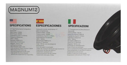 Subwoofer Treo Magnum12 12 Pulgadas 1300w Rms 4ohms Color Negro