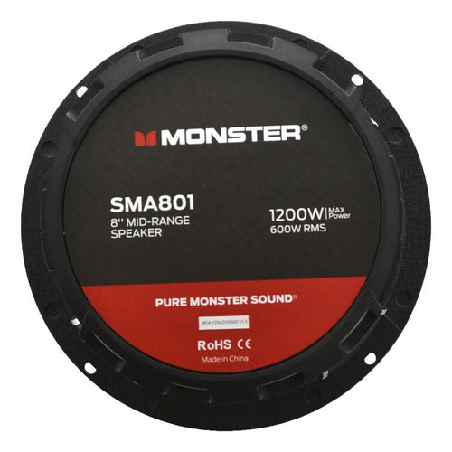 Par Medios Rangos De 8'' 600 Watts Rms 8 Ohms Monster Sma801