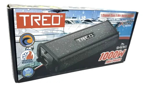 Amplificador Mini Marino Mono 1 Canal 500w Rms Treo Shark1 Color Negro
